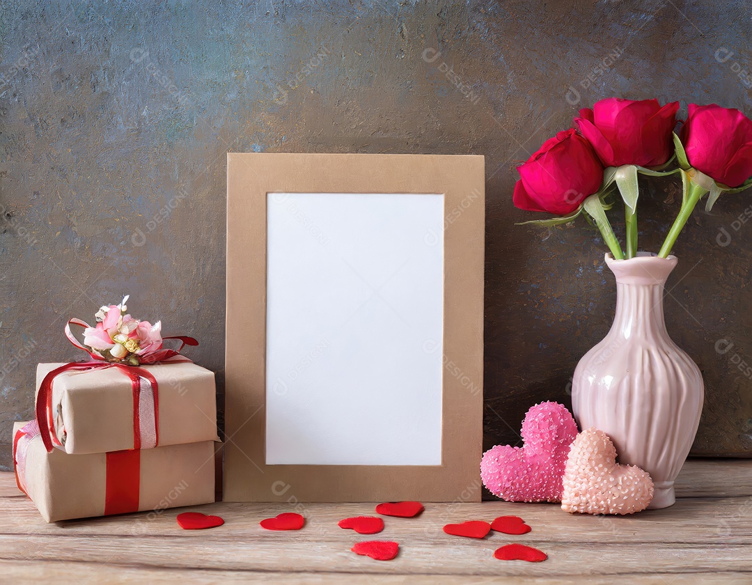 Decoração de maquete em branco do dia dos namorados
