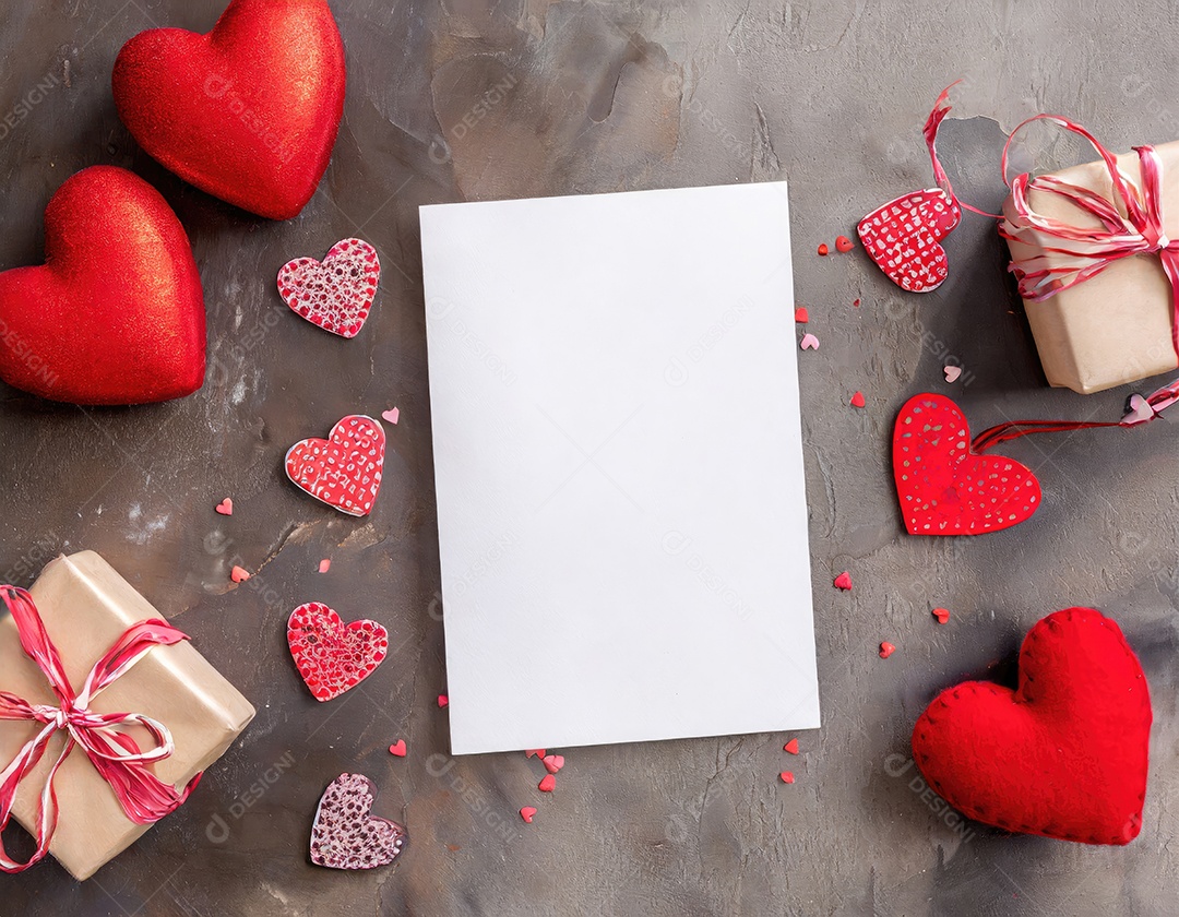 Decoração de maquete em branco do dia dos namorados