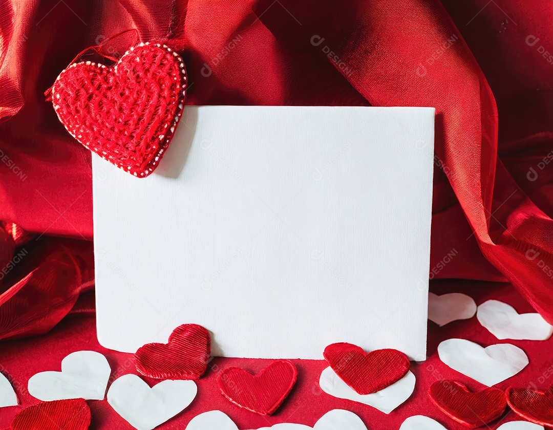 Decoração de maquete em branco do dia dos namorados