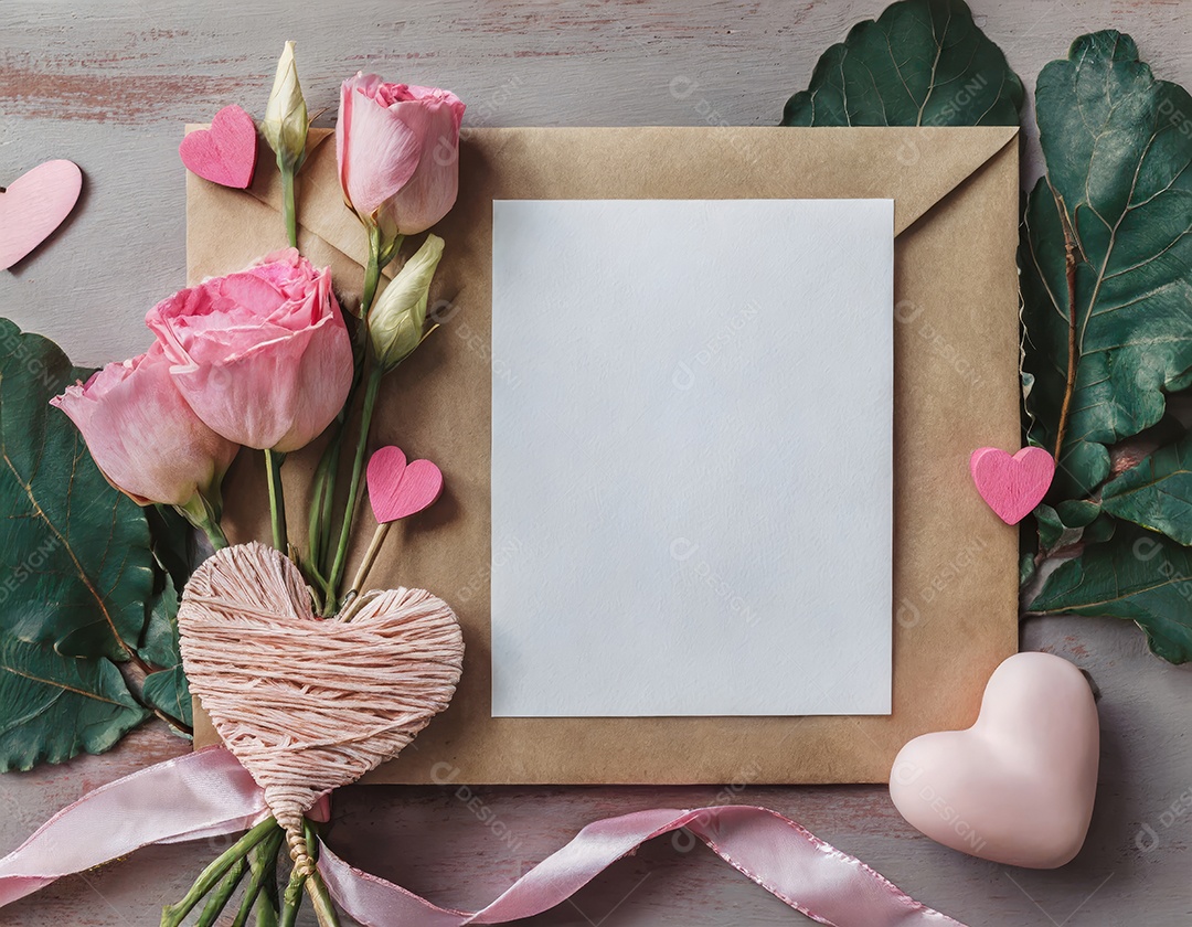 Decoração de maquete em branco do dia dos namorados