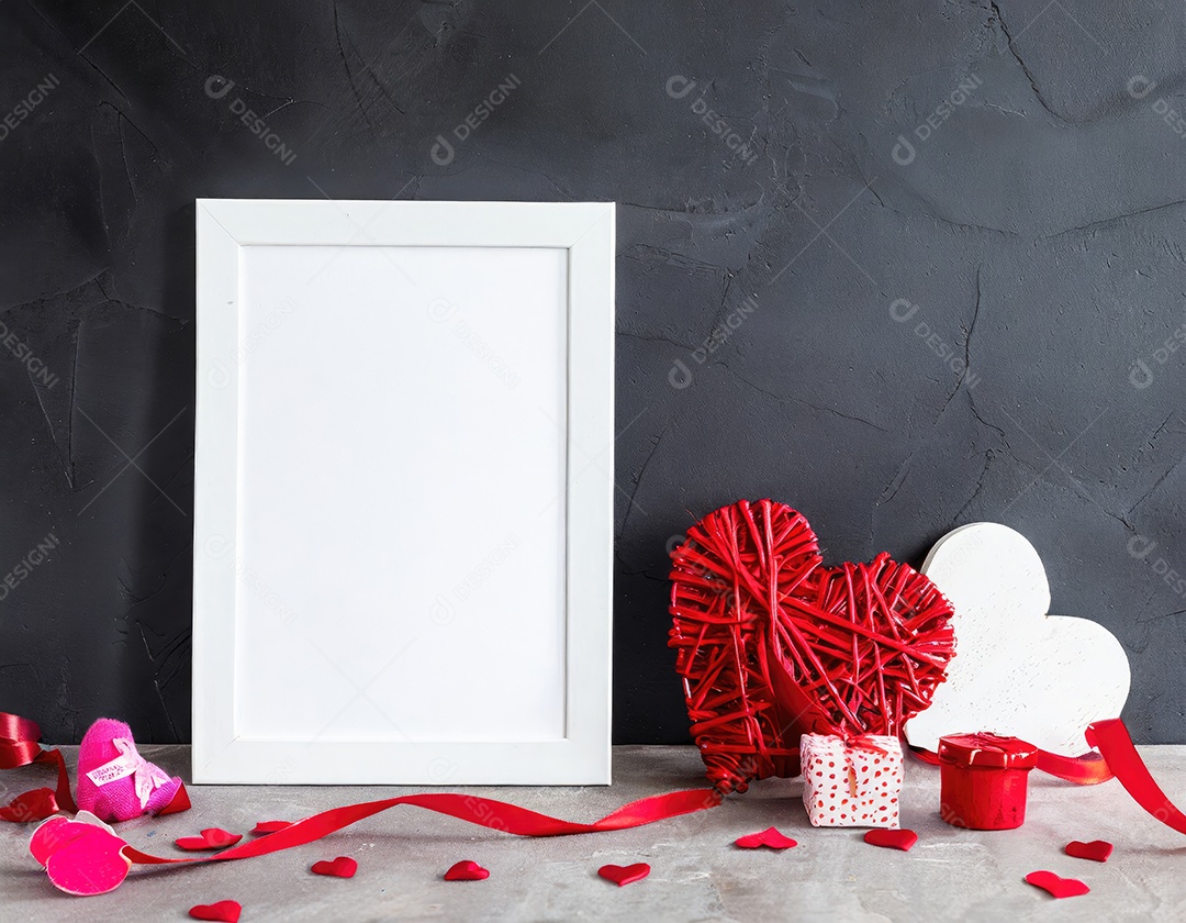 Decoração de maquete em branco do dia dos namorados