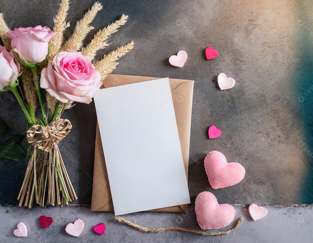 Decoração de maquete em branco do dia dos namorados