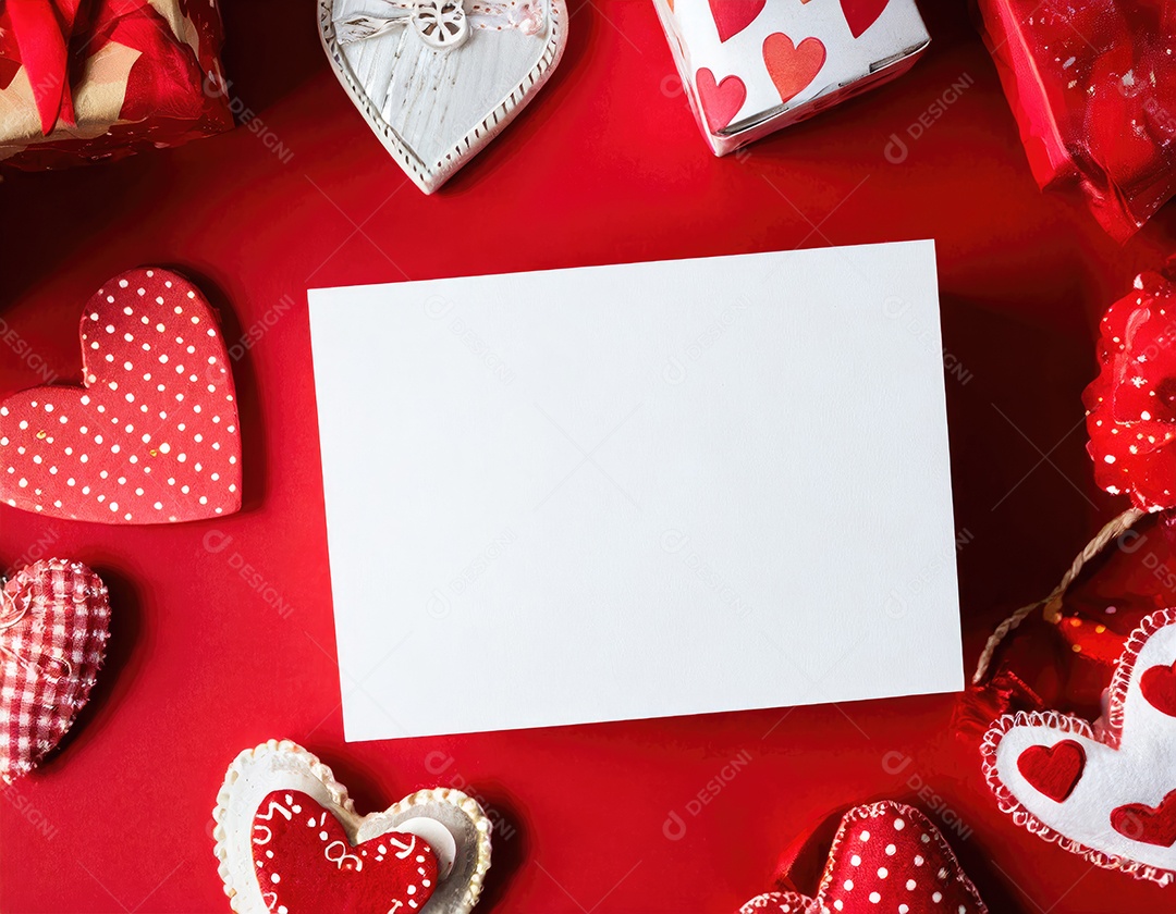 Decoração de maquete em branco do dia dos namorados