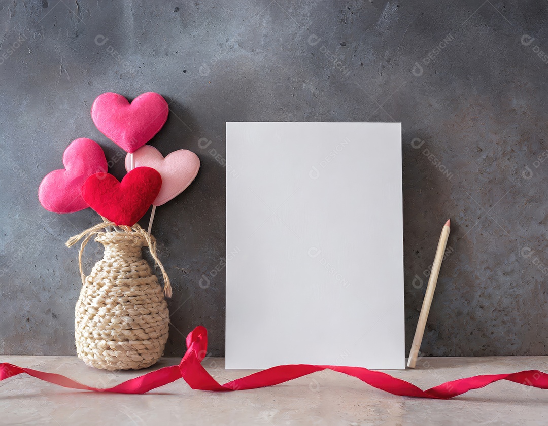Decoração de maquete em branco do dia dos namorados