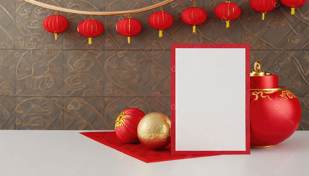 Maquete em branco do Ano Novo Chiness