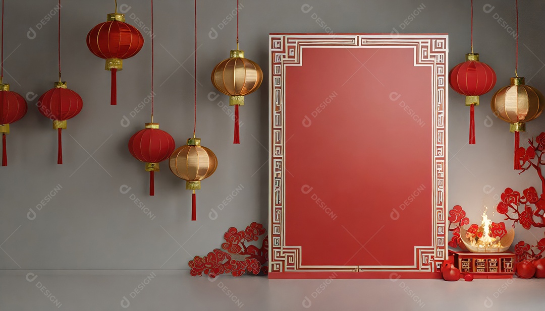 Maquete em branco do Ano Novo Chiness