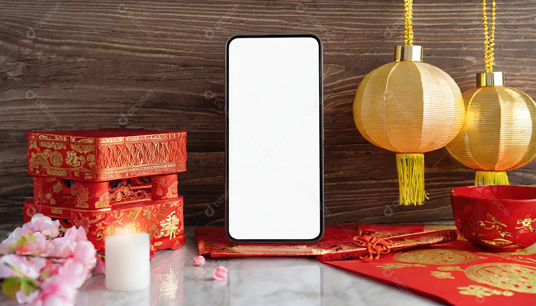 Maquete em branco do Ano Novo Chiness