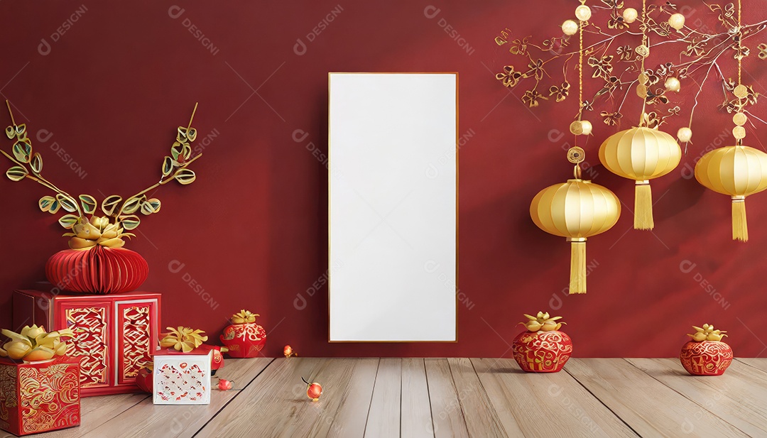 Maquete em branco do Ano Novo Chiness