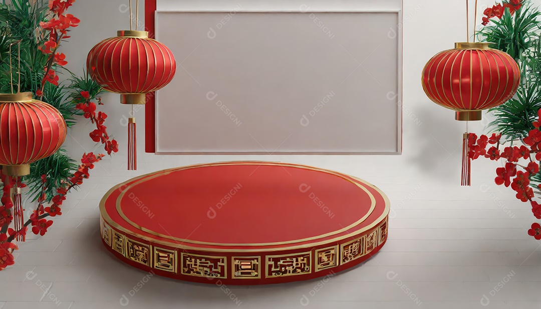 Maquete em branco do Ano Novo Chiness