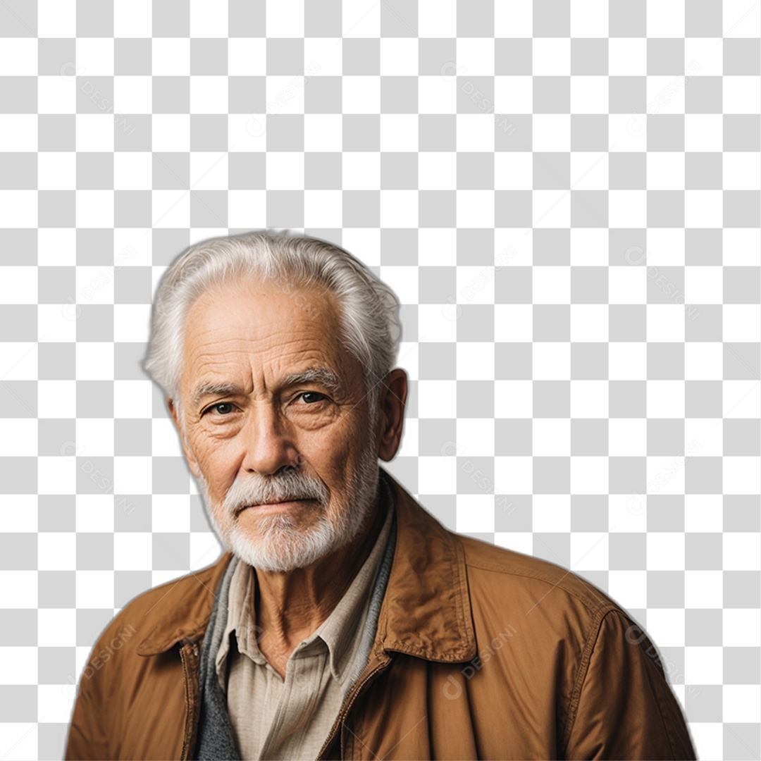 Homem Cabelos Brancos PNG Transparente