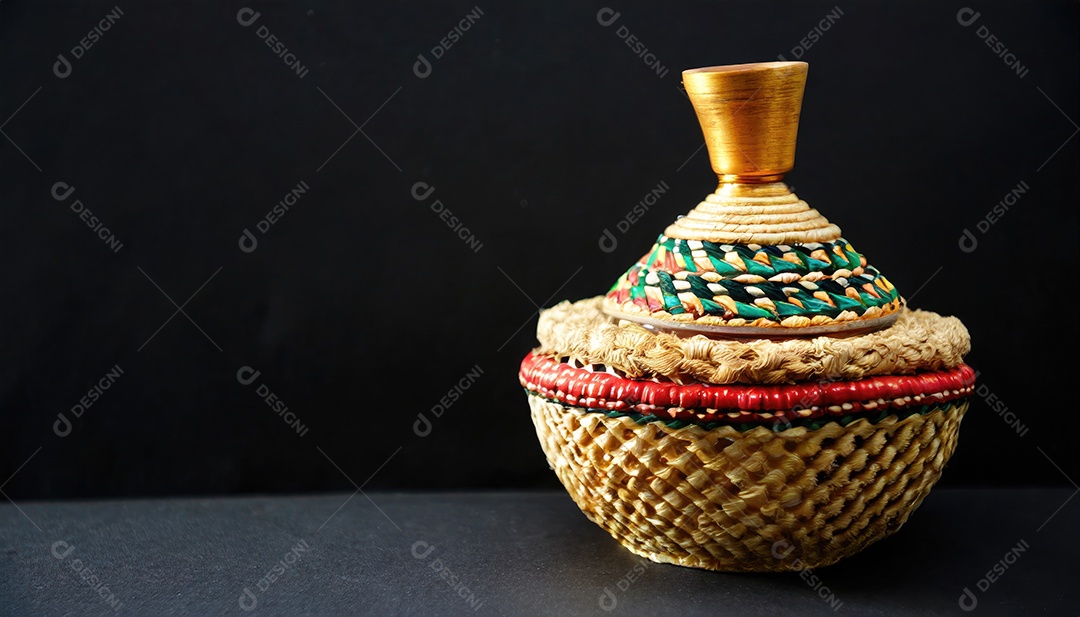 Artesanato feito à mão a partir de produtos naturais, cesto de vime, prato e cesto de bambu tecido, folha de vime trançada.