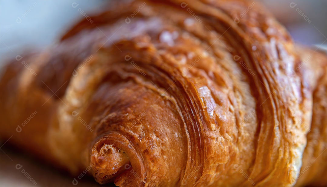 Delicioso croissant, artesão, rústico, fotógrafo de comida