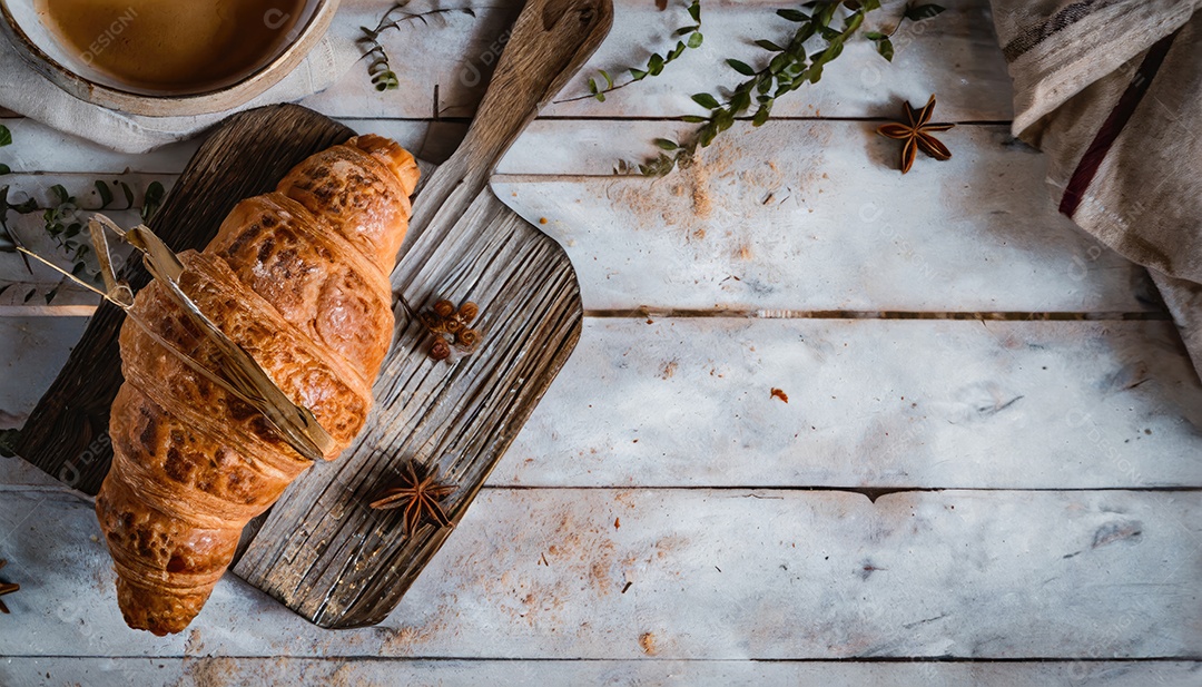 Croissant, artesanal, rústico