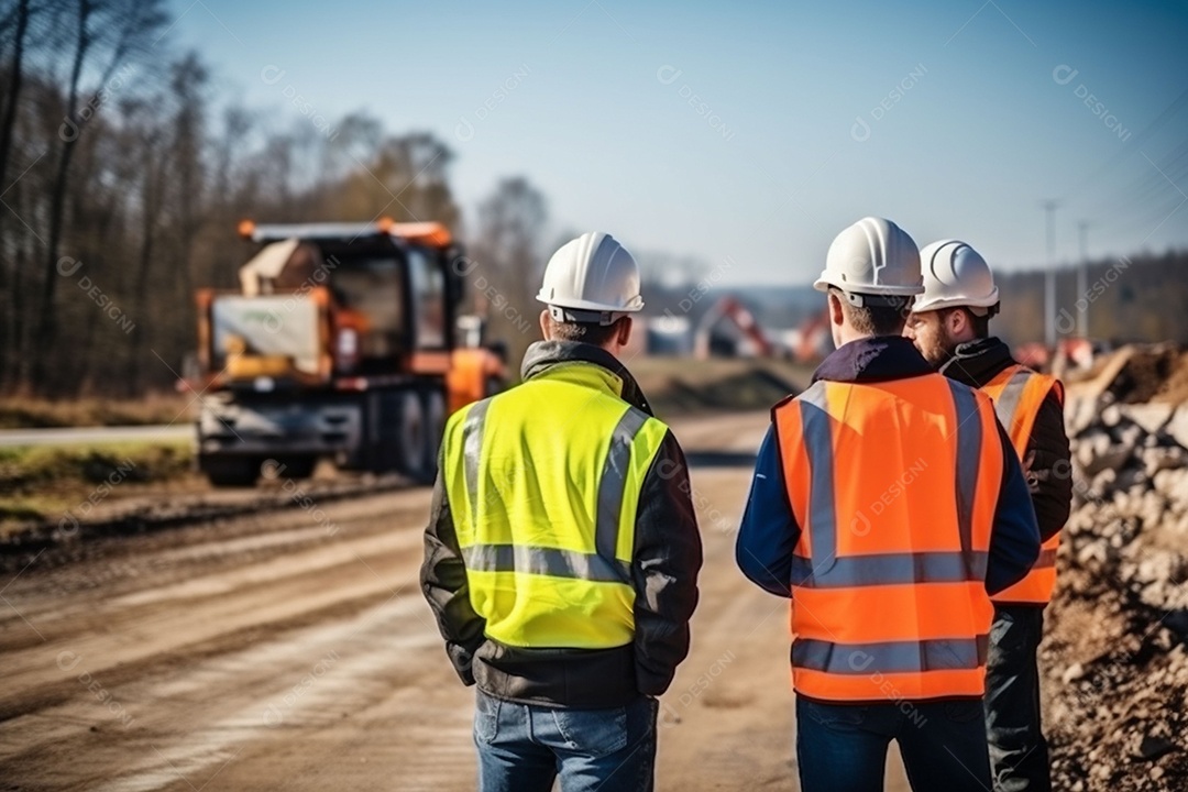 Equipe de supervisão de construção de estradas