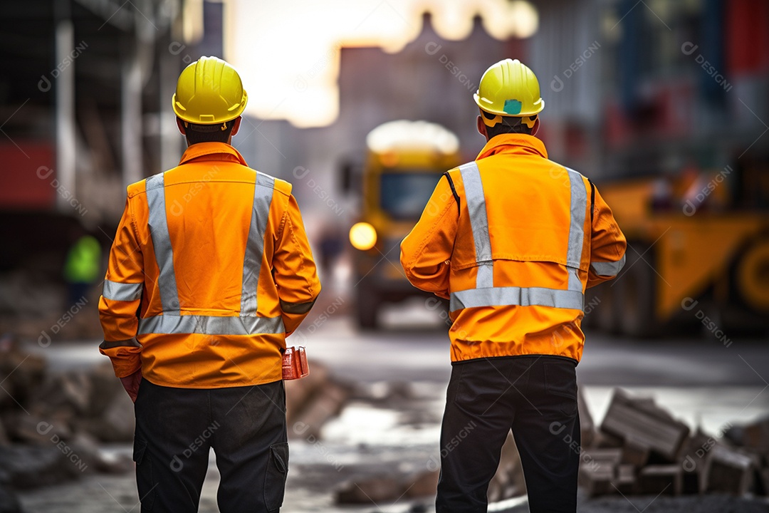 Equipe de supervisão de construção de estradas