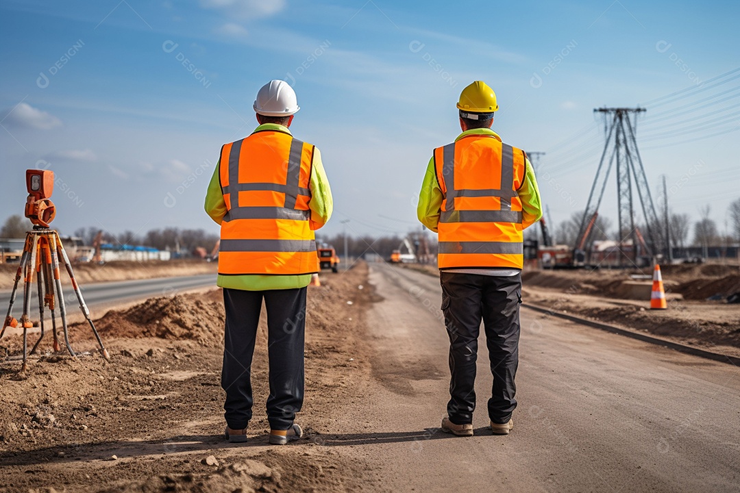 Equipe de supervisão de construção de estradas