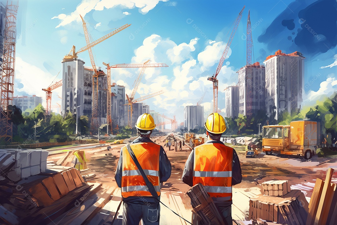 Equipe de supervisão de construção de estradas