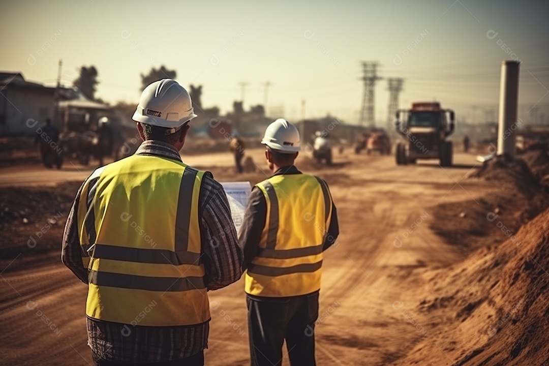 Equipe de supervisão de construção de estradas