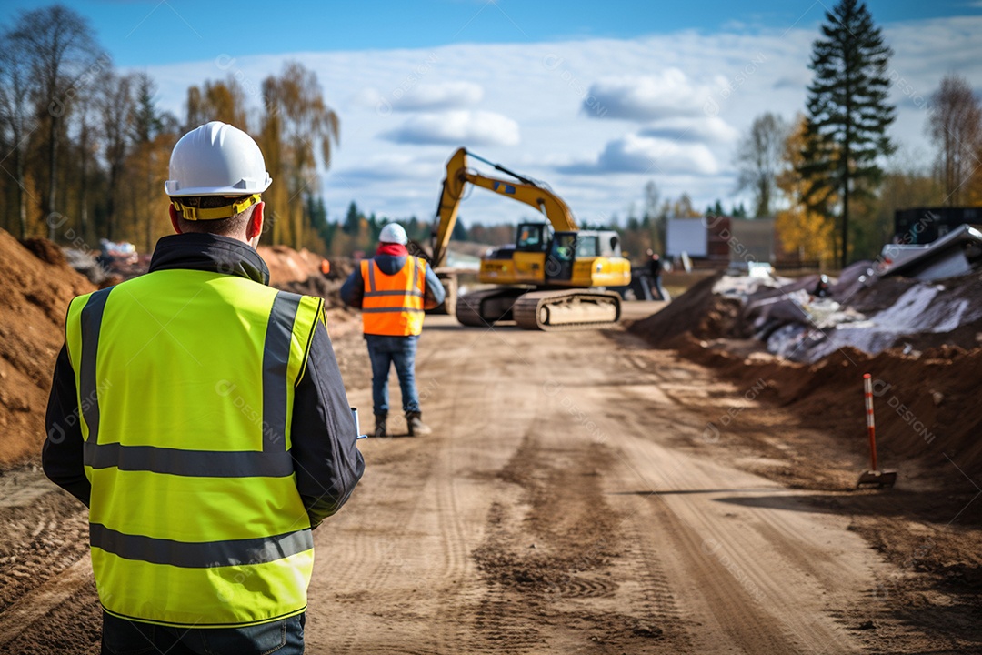 Equipe de supervisão de construção de estradas