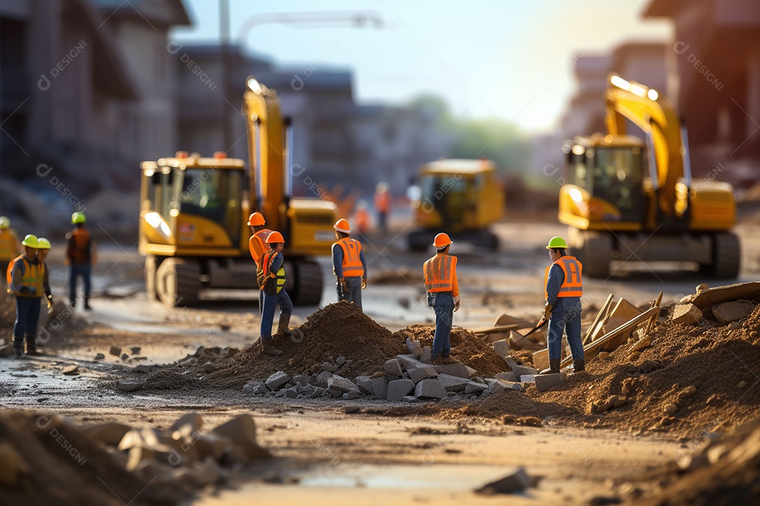Equipe de supervisão de construção de estradas