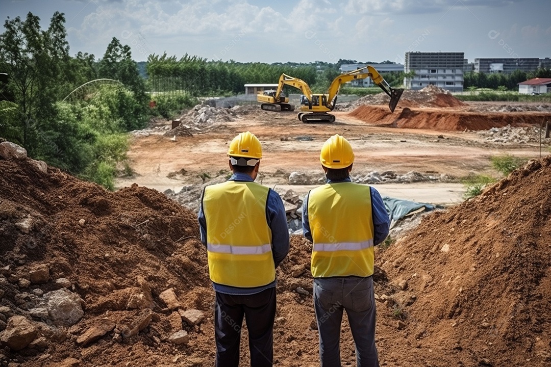 Equipe de supervisão de construção de estradas