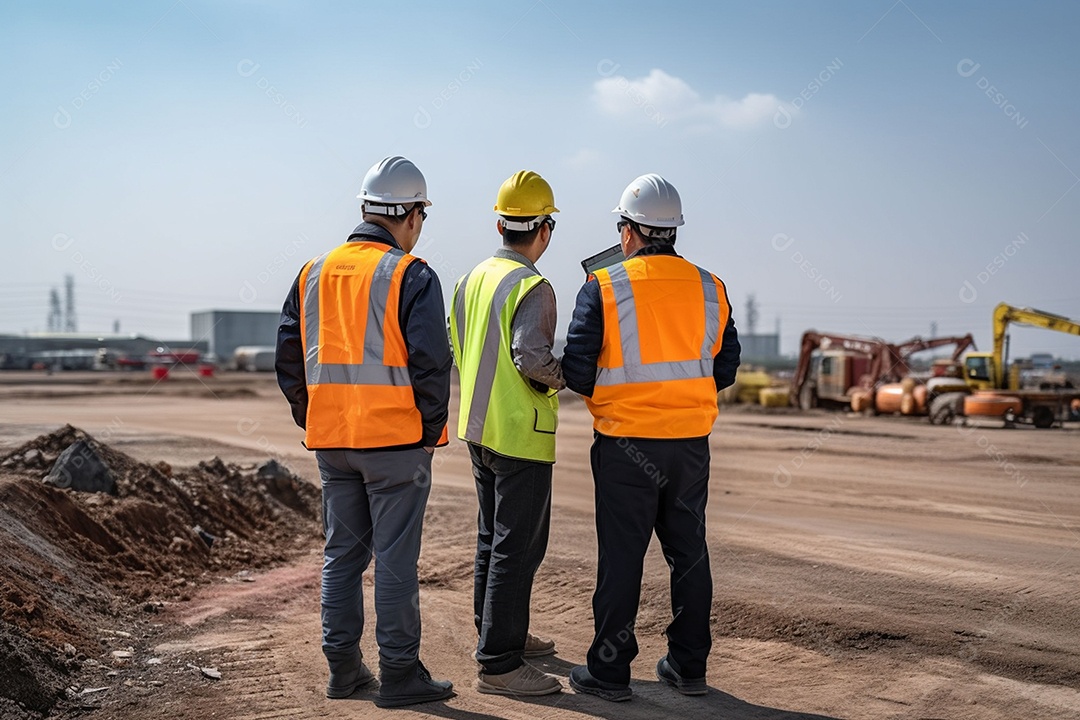 Equipe de supervisão de construção de estradas