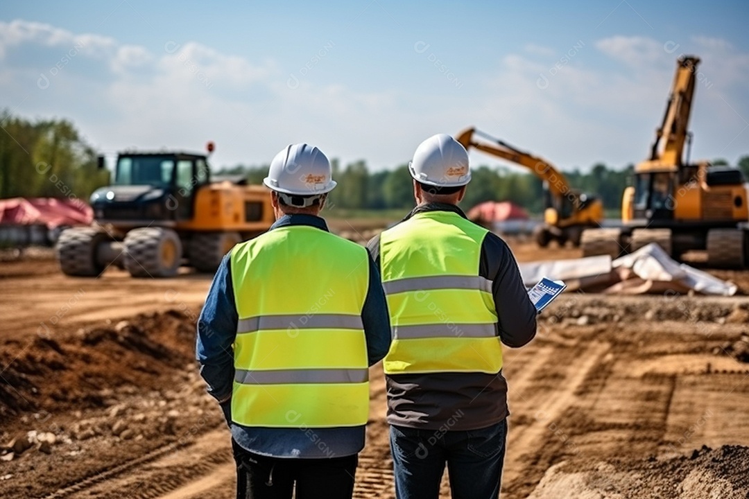 Equipe de supervisão de construção de estradas