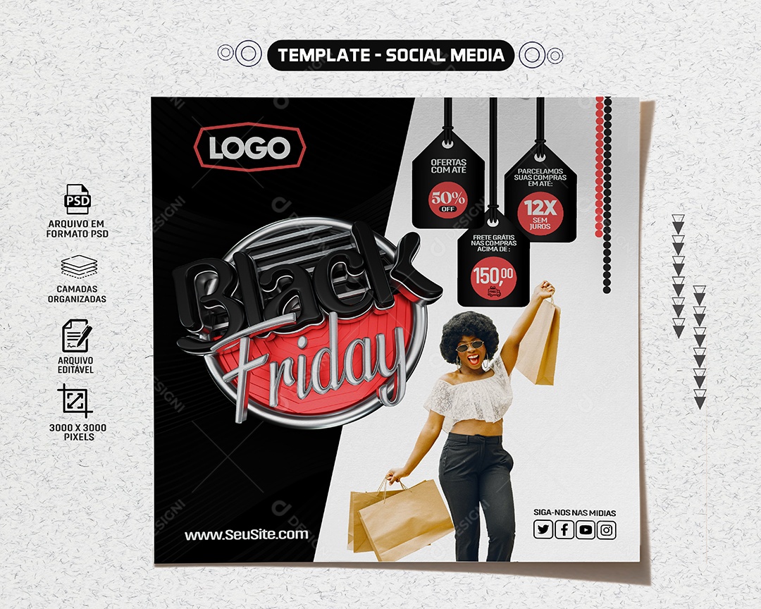Feed Black Friday Social Media PSD Editável