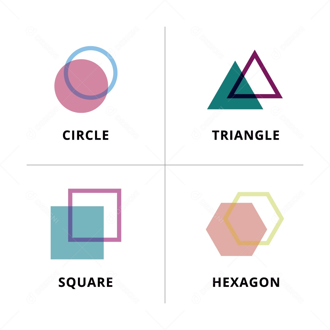 Conjunto de Formas Geométricas Ilustração Vetor EPS