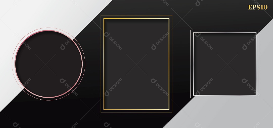 Conjunto de Molduras Ilustração Vetor EPS