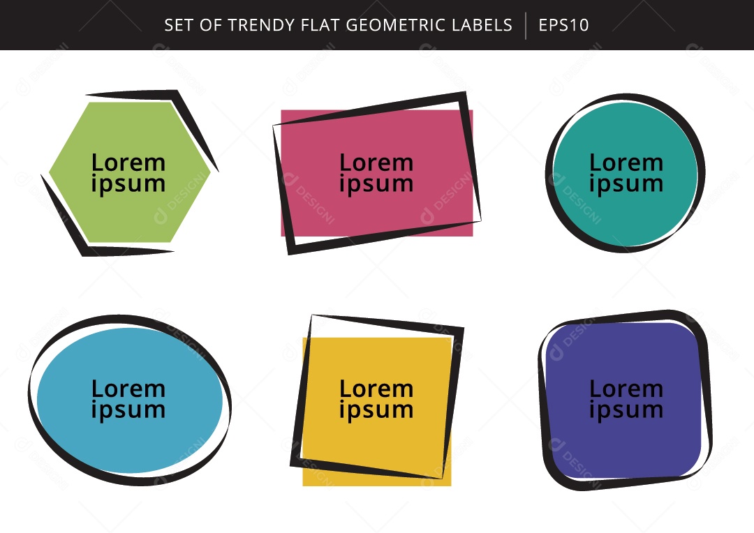 Conjunto de Formas Geométricas Ilustração Vetor EPS