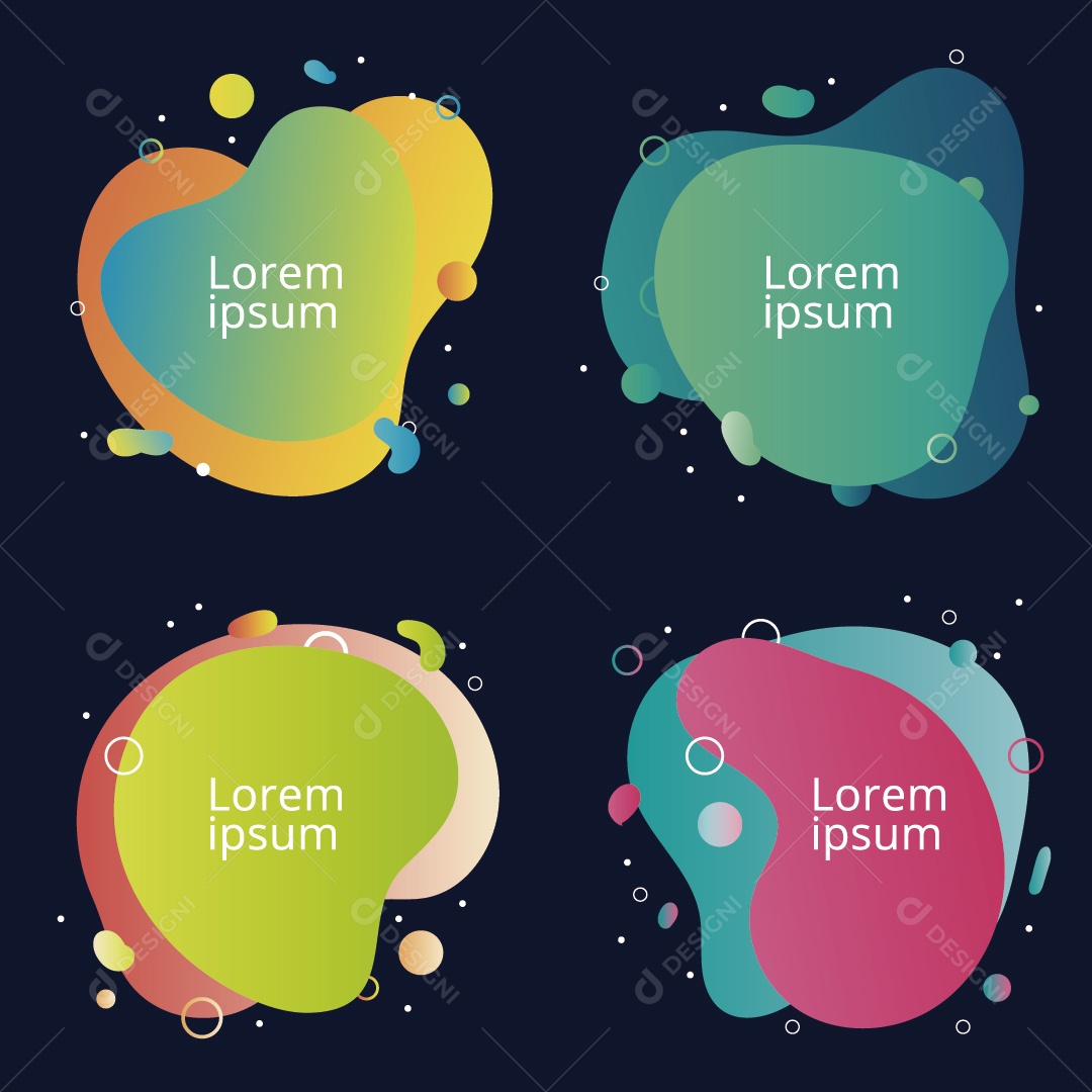 Conjunto de Formas Abstratas Ilustração Vetor EPS