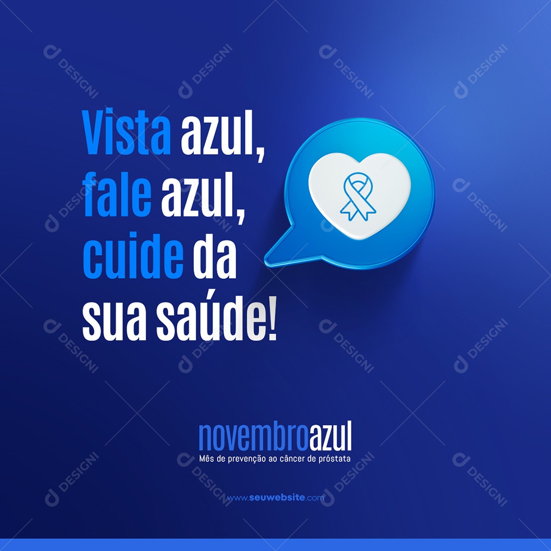 Feed Vista Azul Fale Azul Novembro Azul Social Media PSD Editável