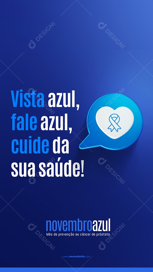 Story Novembro Azul Cuide Da Sua Saúde Social Media PSD Editável