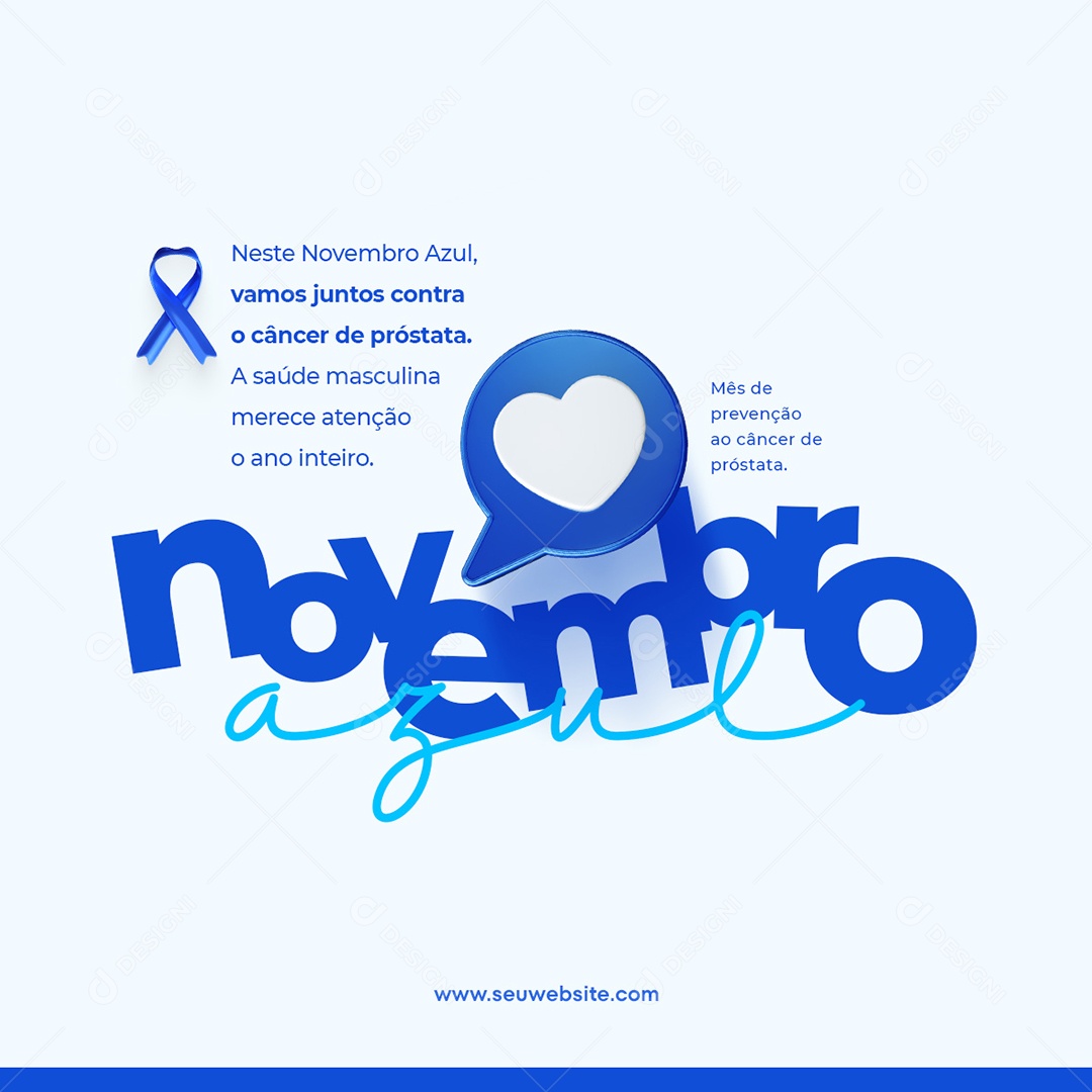 Feed Novembro Azul Câncer De Próstata Social Media PSD Editável