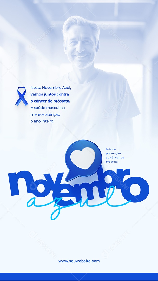 Social Media Story Mês De Prevenção Novembro Azul PSD Editável