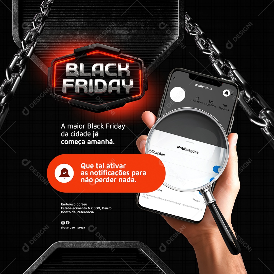 A Maior Black Friday Já Começa Amanhâ Social Media PSD Editável