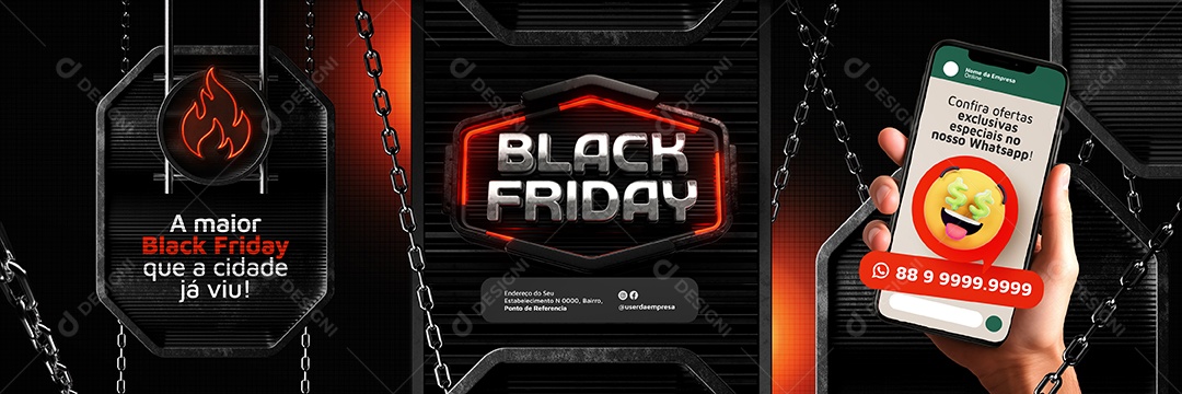 Social Media Carrossel A Maior Black Friday PSD Editável