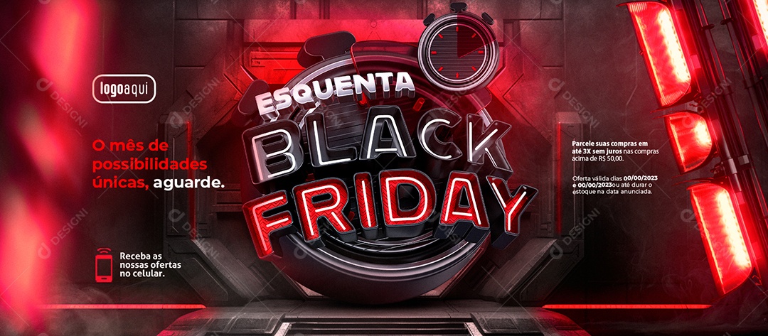 Social Media Banner Esquenta Black Friday O Mês de Possibilidades Únicas Aguarde Loja PSD Editável
