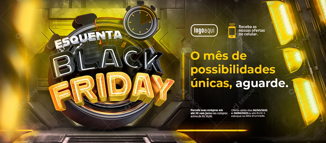 Banner Esquenta Black Friday O Mês de Possibilidades Únicas Aguarde Loja Social Media PSD Editável