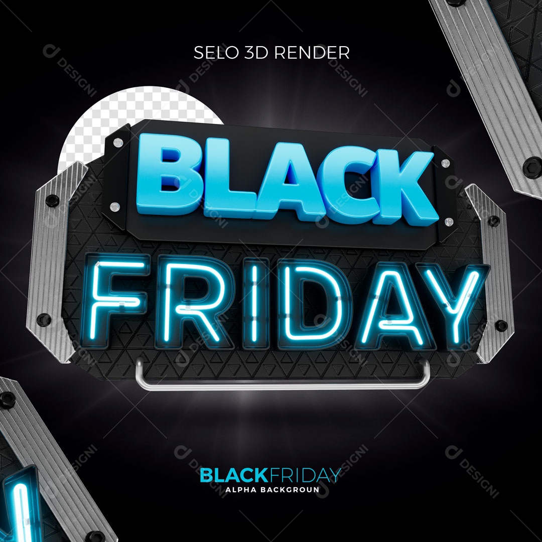 Black Friday Selo 3D Para Composição PSD