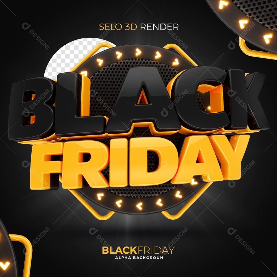 Black Friday Selo 3D Para Composição PSD