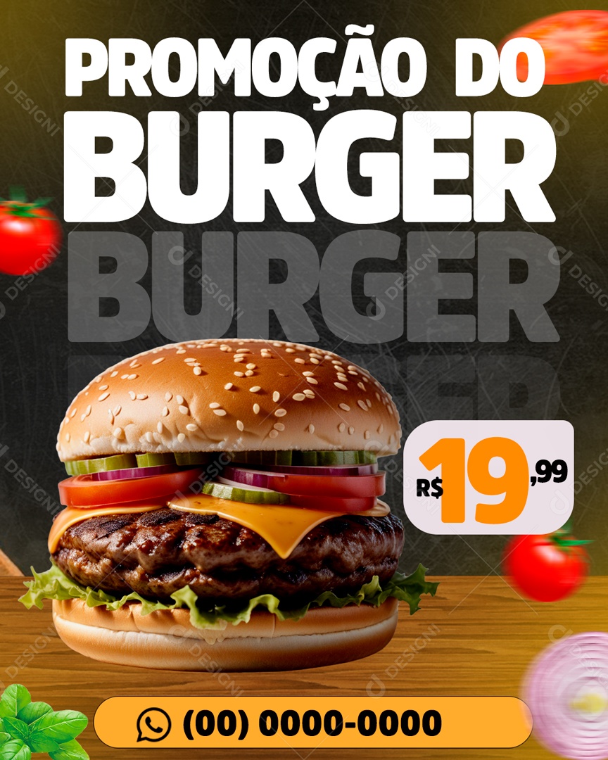 Promoção do Burger Social Media PSD Editável