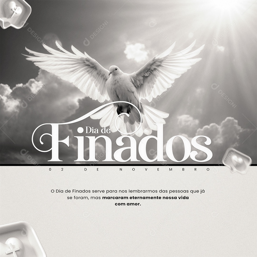 Dia de Finados Serve para Lembramos das Pessoas que Já se Foram Social Media PSD Editável