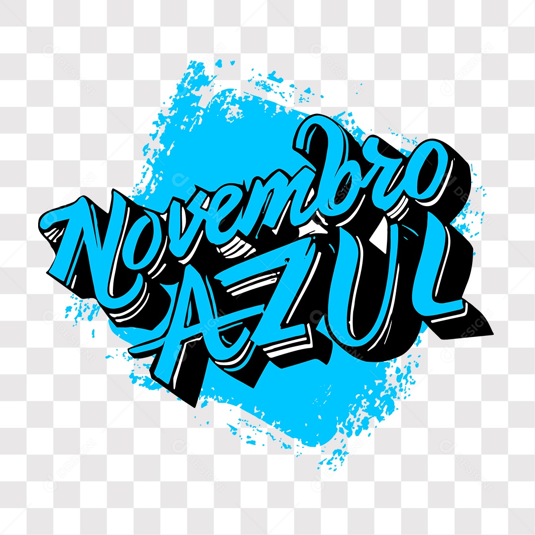 Lettering Novembro Azul EPS + PNG
