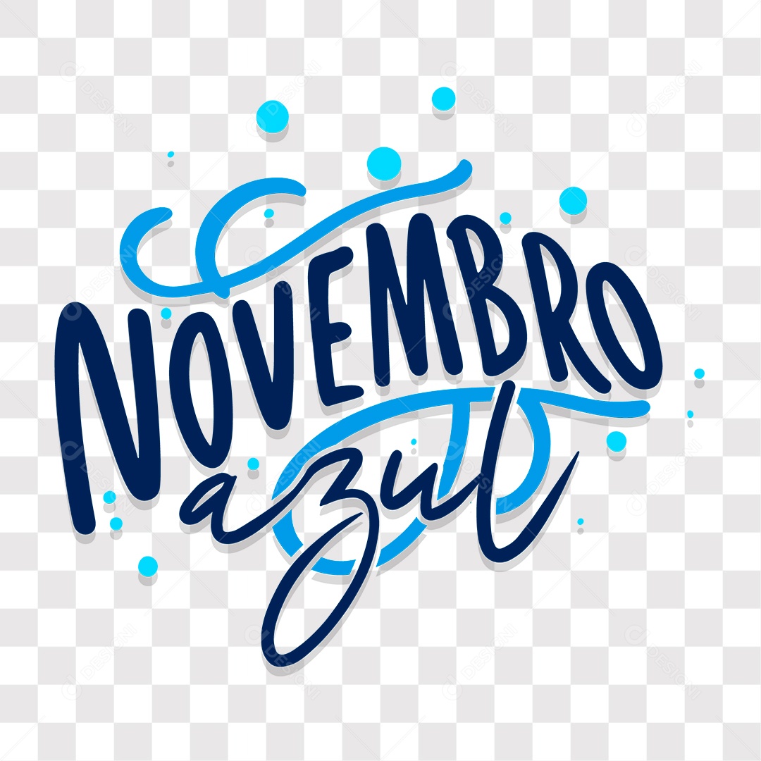 Lettering Novembro Azul EPS + PNG