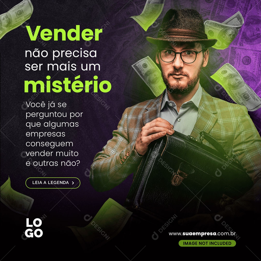 Vender Não Precisa Ser Mais Um Mistério Marketing Social Media PSD Editável
