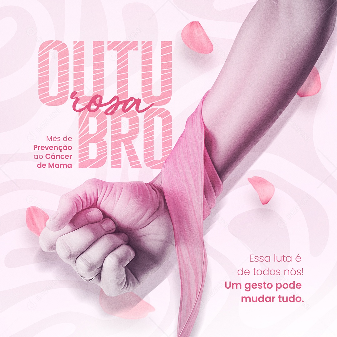 Social Media Outubro Rosa Mês De Prevenção PSD Editável