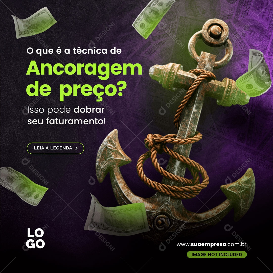 Técnica De Ancoragem De Preço Marketing Digital Social Media PSD Editável