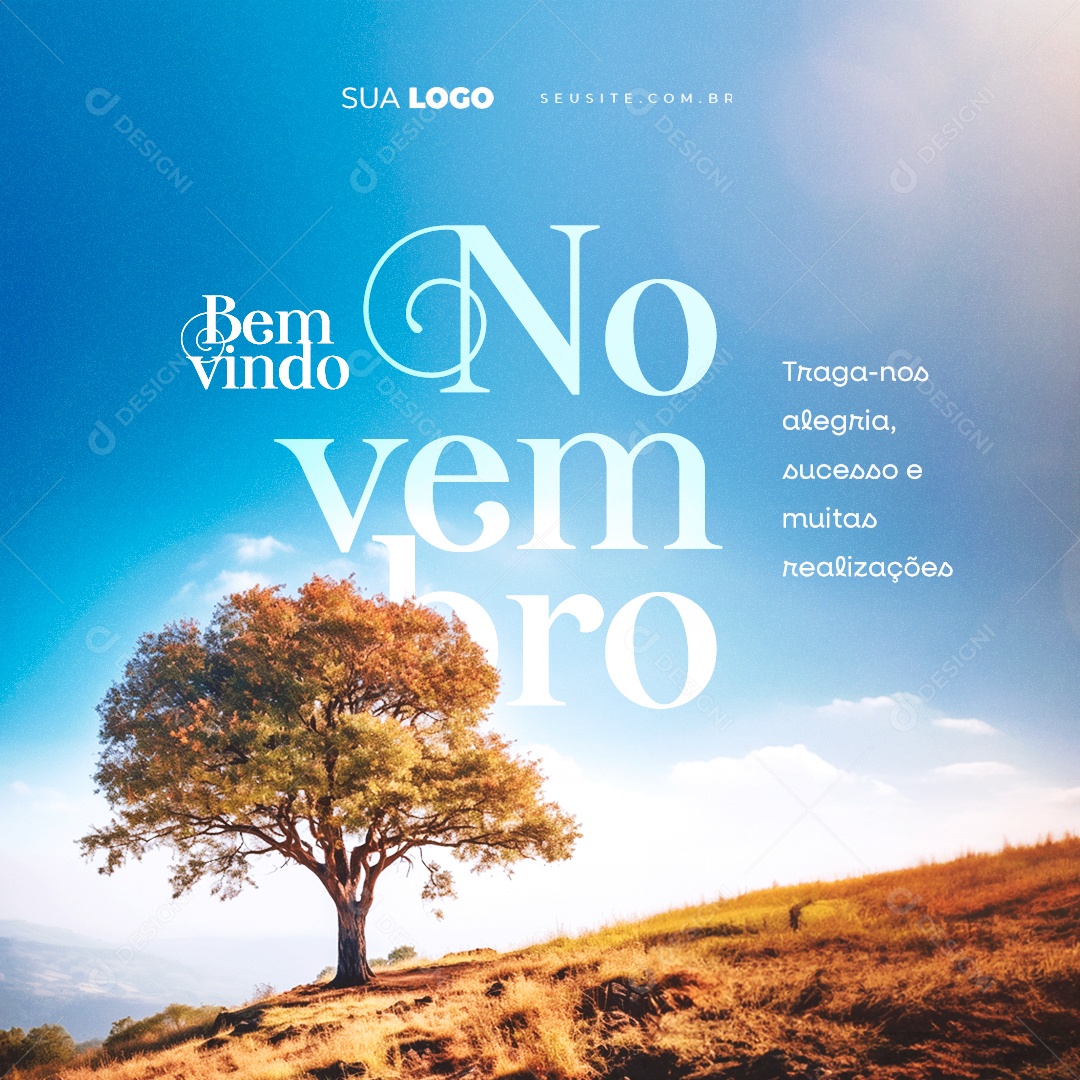 Bem Vindo Novembro Traga nos Alegria Sucesso e Muitas Realizações Social Media PSD Editável